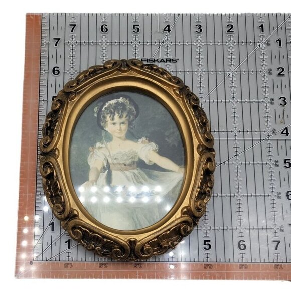 2 Antique Prints Master Simpson & Thomas Lawrence Miss Murray Boy w/Dog 6" Frame - Picture 12 of 15